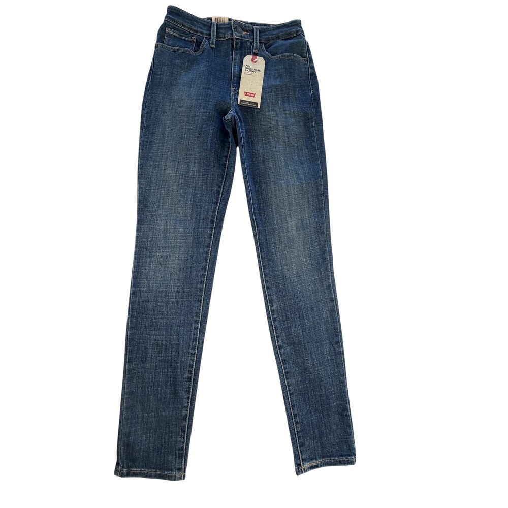 Levis 721 High Rise Skinny Jeans Womens 4 Blue Hypersoft Sculpt Stretch 27x30